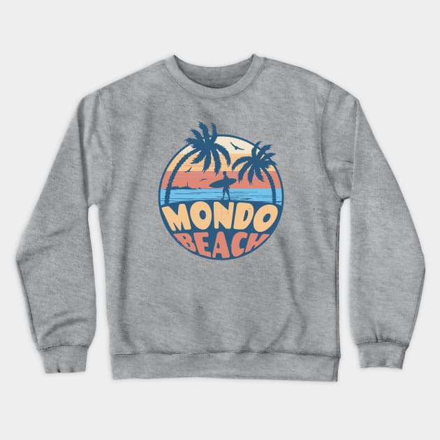 Vintage Surfing Mondo Beach, California // Retro Summer Vibes // Grunge Surfer Sunset Crewneck Sweatshirt by Now Boarding